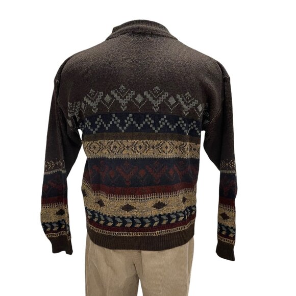 Vintage Fair Isle Sweater Grandpa Core Fall Coquette Soft Grunge Cottagecore L - Picture 5 of 8